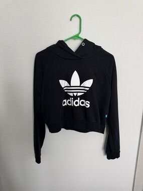 adidas Cropped Black Hoodie
